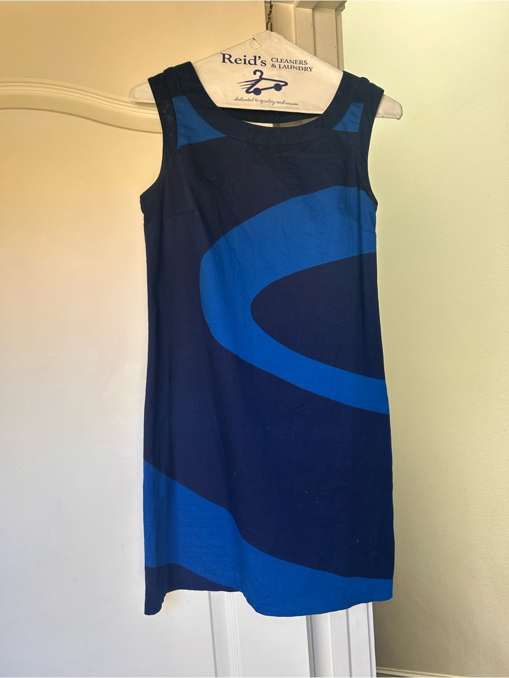 H&M Divided Sleeveless Blue Abstract Shift Dress Small